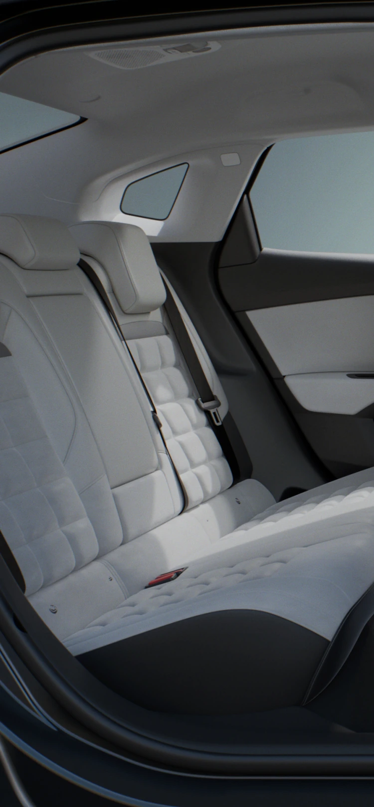 Seitliche Innenraumansicht ë-C4 zeigt Raum, Komfort, Wohlbefinden und Design für eine Premium geräumig Fahrerlebnis